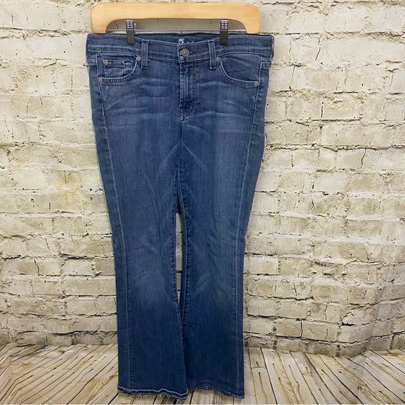 7 For All Mankind Medium Wash Bootcut Jeans - Picture 1 of 5